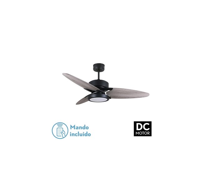 Ventilador De Techo Metal Serie Cross Negro