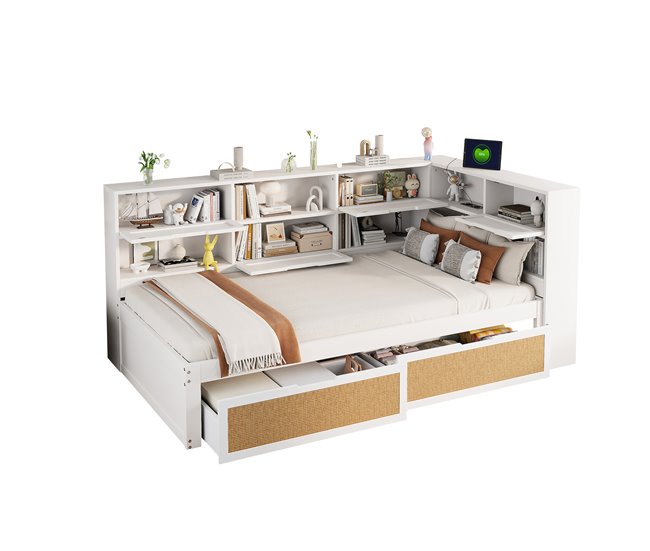 Camas individuales 116x225 Blanco