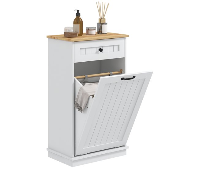 Armario de Baño MDF HOMCOM, hogar - baño Blanco