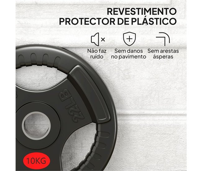 Discos de Pesas Acero, Plástico SPORTNOW, deportes y ocio - pesas Negro