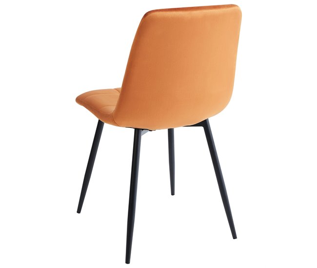 Beliani Silla de comedor POWELL Naranja