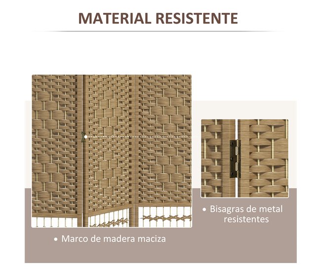 Biombo Bambú, Papel HOMCOM, hogar - decoración Marron