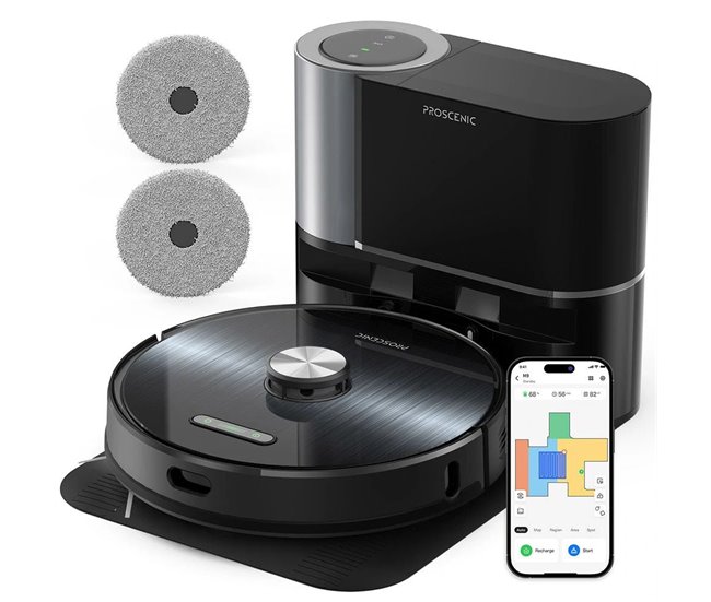 Aspiradora Robot Proscenic M9 - 4500Pa 5200mAh 180 min Autonomía Negro