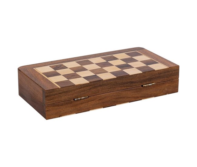 Ajedrez magnético plegable de madera Marron