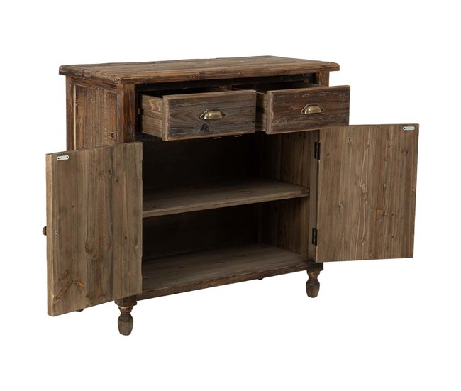 Aparador de madera, 2 puertas, 2 cajones Marron