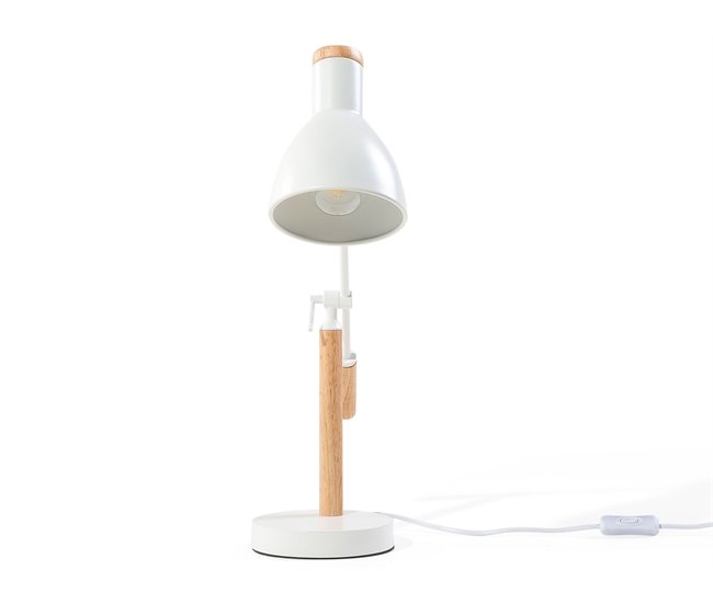 Beliani Lámpara de mesa PECKOS Blanco