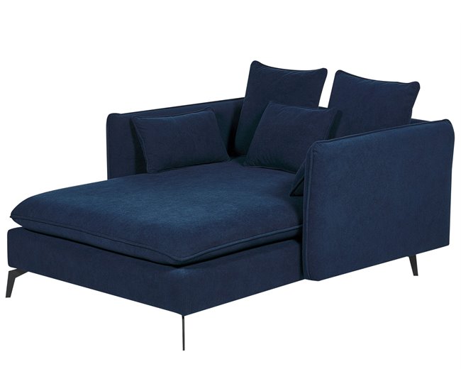 Beliani Chaise longue Poliéster CHARMES Azul Marino