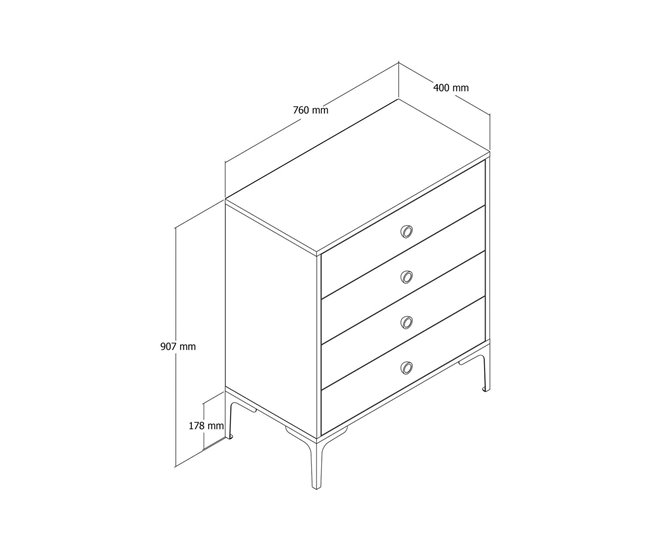Cômoda com efeito madeira 76 Blanco/ Madera