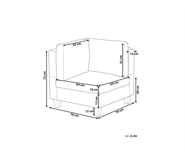 Beliani Módulo esquinero Piel sintética UNSTAD Negro