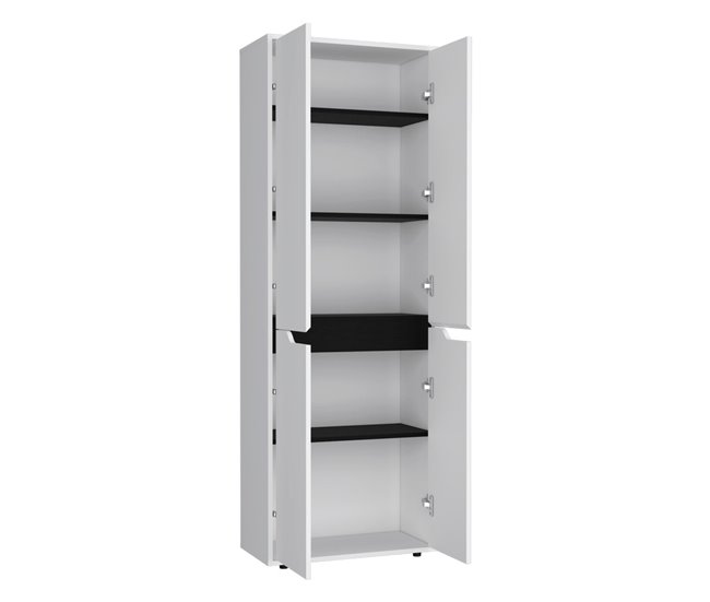 Alacena Herring en melamina con 4 puertas y 5 estantes Negro