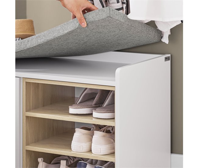 Banco Zapatero con 1 Puerta SoBuy FSR109-WN 80 Blanco
