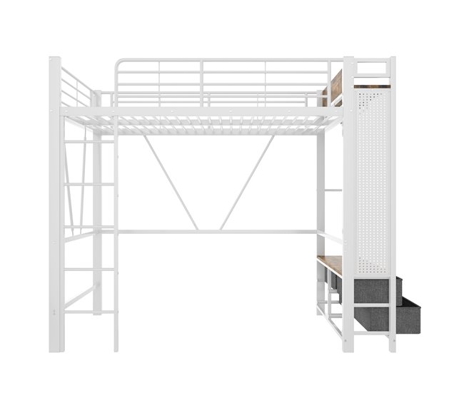 Cama alta para niños 95x227 Blanco