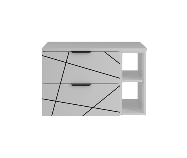 Mueble bajo lavabo 2 compartimientos encimera Teren 80 Blanco