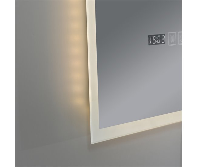 Espejo de pared con LED Lizzano para baño IP65 con antivaho lupa 60x3 Blanco
