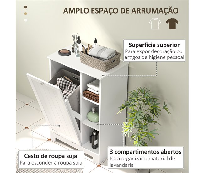 Armario de Baño MDF HOMCOM, hogar - baño Blanco