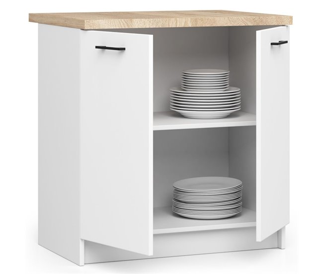 Armario de Cocina Independiente OLIWIA AKORD con 2 estantes 80 Blanco