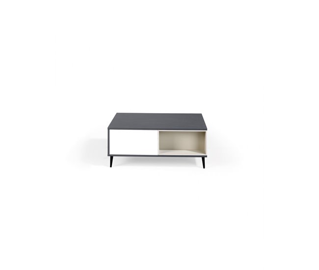 Mesa de centro elevable LEA Patas metálicas Blanco