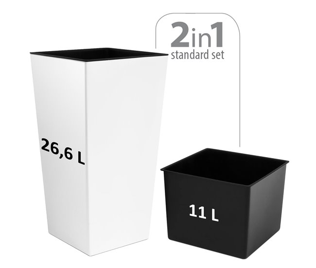 2 unidades de macetero zanvic urbi 26,6 litros Blanco