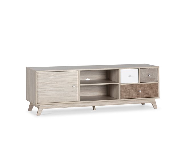 Mueble TV Maia 1 puerta y 3 cajones Multicolor