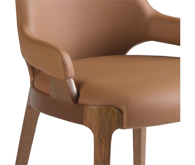 ANGEL CERDA Silla polipiel marrón Nogal