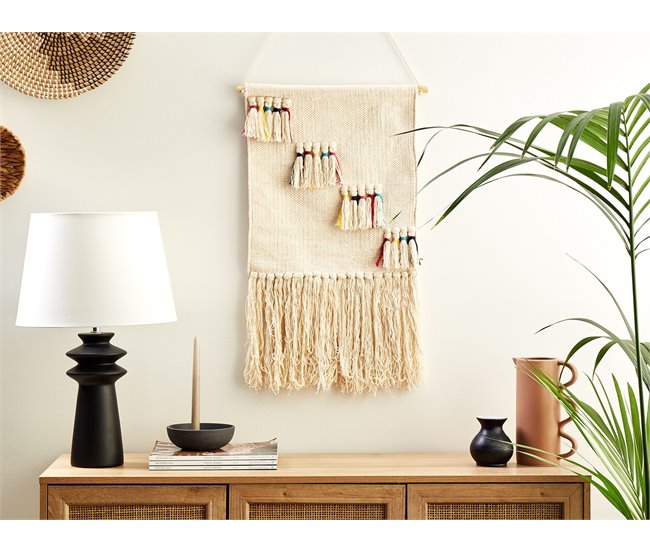 Beliani Decoración de pared de tela BUREWALA Beige