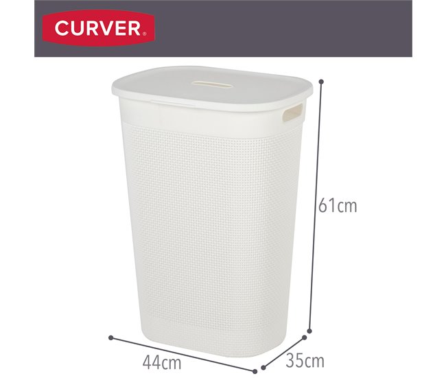Curver Cesto de ropa sucia Filo 55L con tapa Blanco
