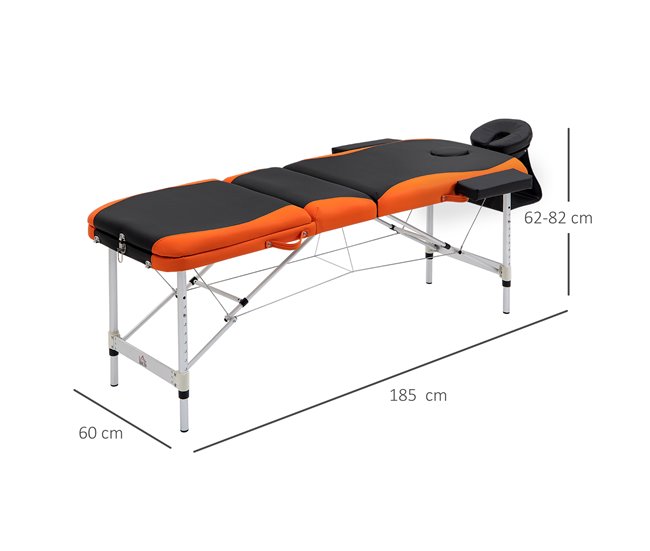 Camilla de Masaje Plegable PU, Aluminio, Plástico HOMCOM Multicolor