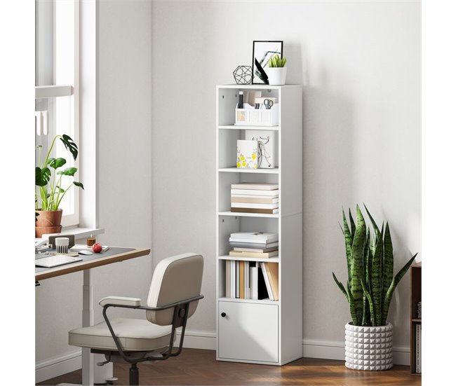 Estantería para Libros Melamina de Madera, MDF HOMCOM Blanco