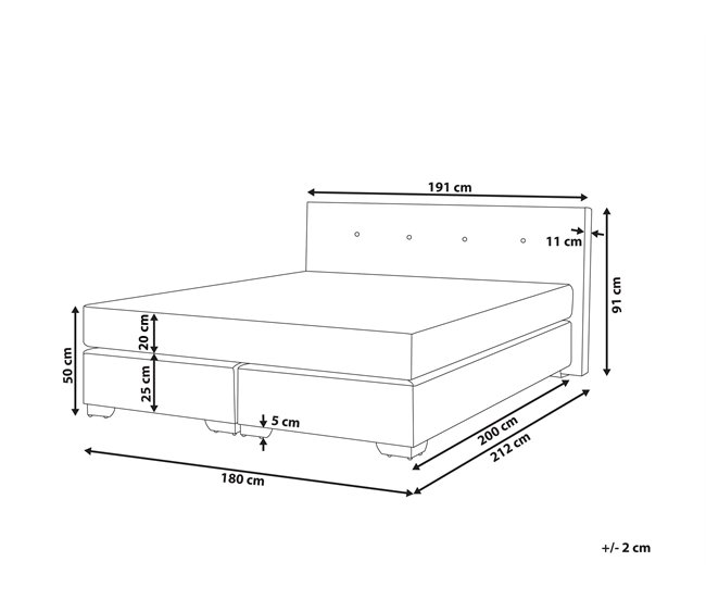 Beliani Cama continental Terciopelo CONSUL 191x212 Beige