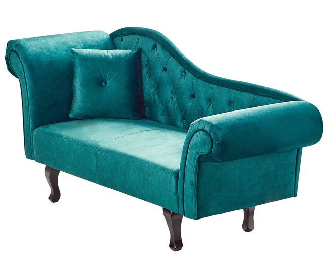 Beliani Chaise longue izquierdo Terciopelo LATTES Negro