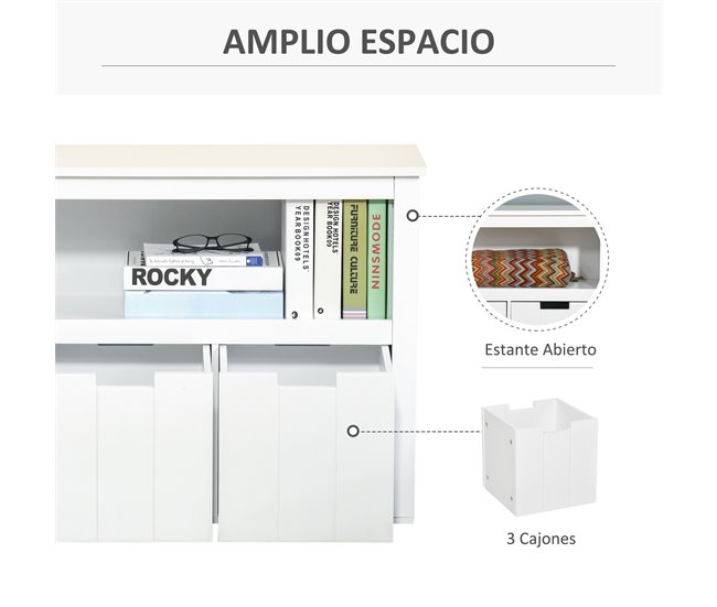 Aparador de Salón MDF HOMCOM, hogar - muebles de comedor 102 Blanco