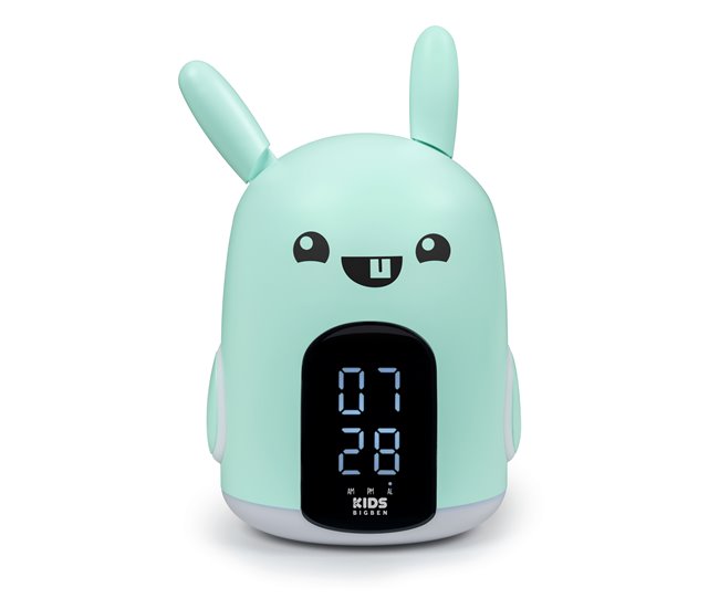 Reloj despertador y luz nocturna RKIDSRABBIT BIGBEN Turquesa