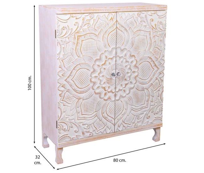 Armario de madera de 2 puertas Blanco