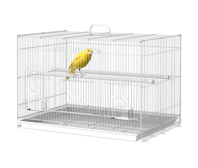 Jaula para Pájaros Metal, PP PawHut Blanco