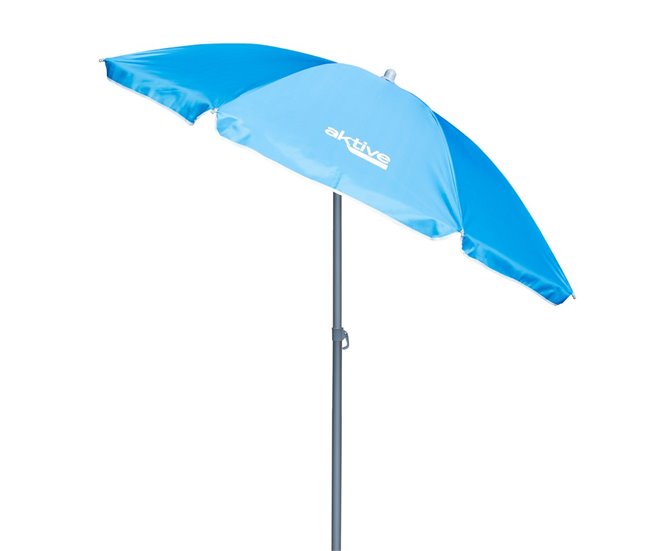 Sombrilla playa antiviento con mástil inclinable y protección UV50 Aktive Azul