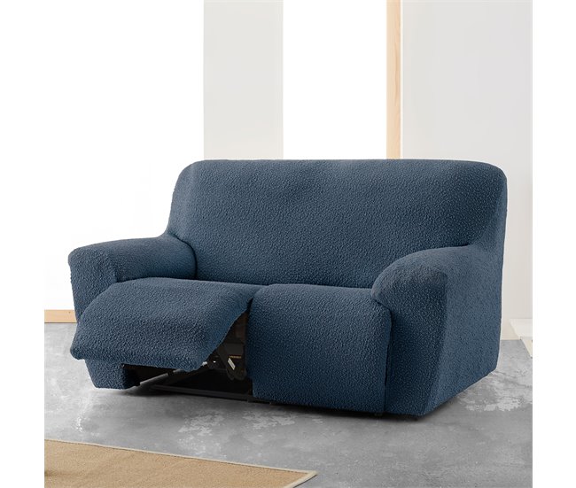 Funda Sofá Relax Bielastica Adaptable 3 Plazas Azul