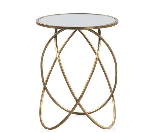 Mesa auxiliar de metal Dorado