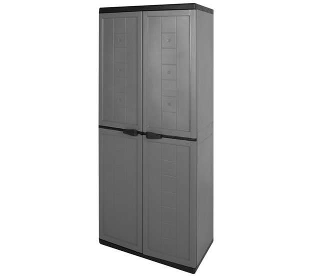 Curver Armario alto resina 3 estantes Gris