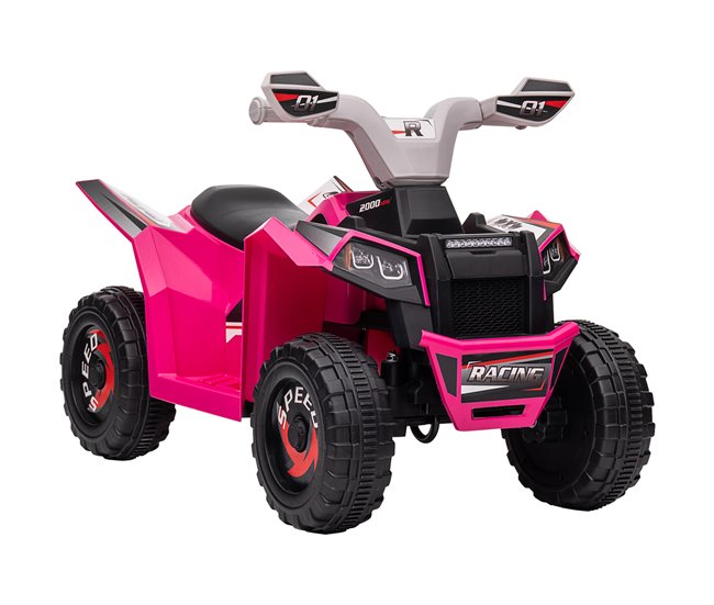 Quad Eléctrico PP, Metal HOMCOM Rosa