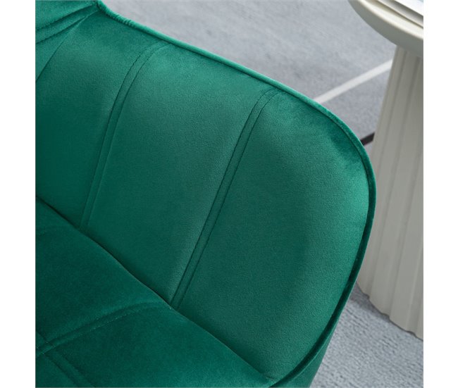 Butaca de Salón Terciopelo, Madera de Caucho HOMCOM Verde