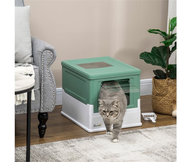 Arenero para Gatos PP PawHut, mascotas - accesorios para gatos Verde