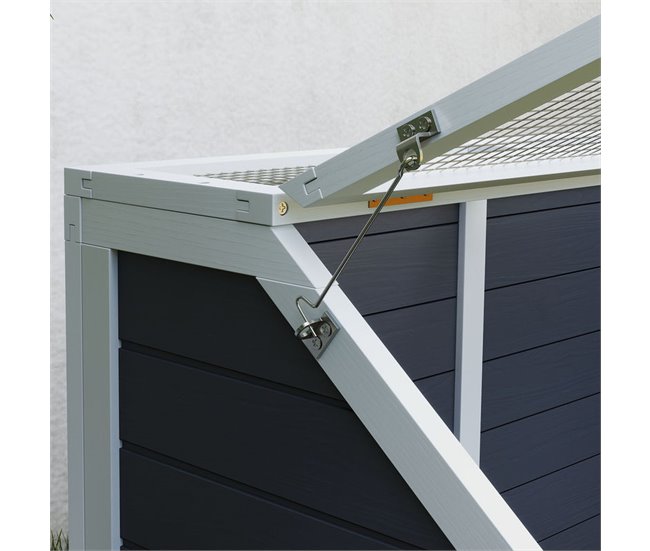 Casa para Tortugas Madera de Abeto, Acero Galvanizado PawHut Gris