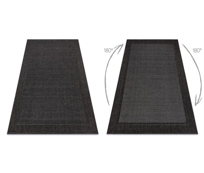 Alfombra MIMO 5000 sisal exterior marco 200x290 Negro