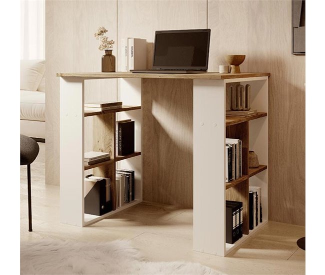 Escritorio Dormitorio Oficina Urban Muebles Bonitos Blanco/ Madera