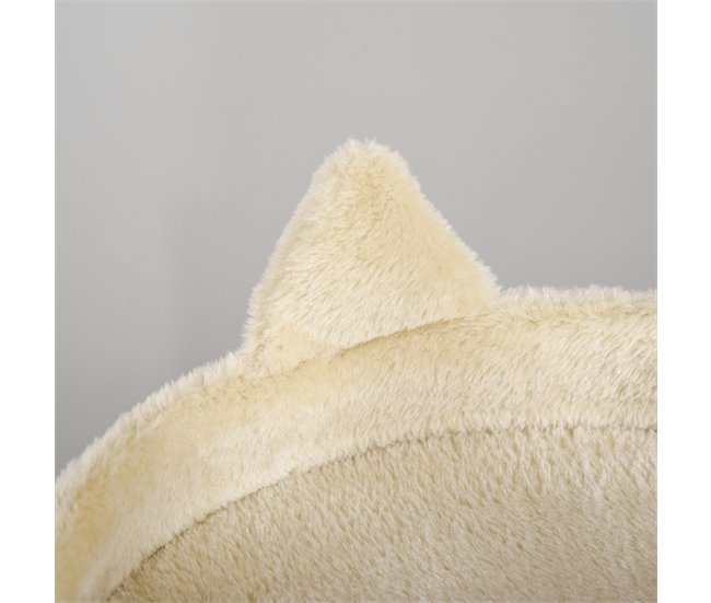 Árbol para Gatos Aglomerado de Madera, Felpa, Sisal PawHut Crema