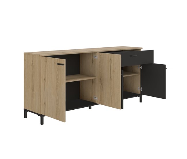Aparador 4 puertas 1 cajón L180 cm - TRUST Marron