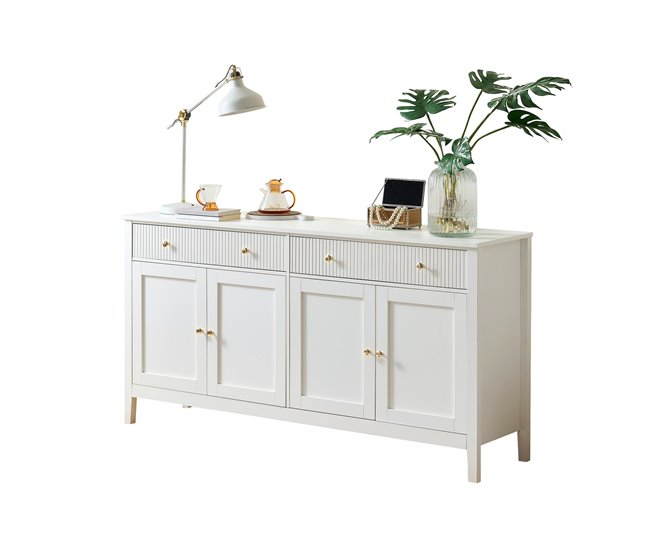 Aparador con 4 puertas y 2 cajónes Blanco