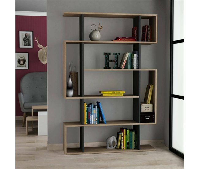 Estante de livros com efeito madeira 108 Marron