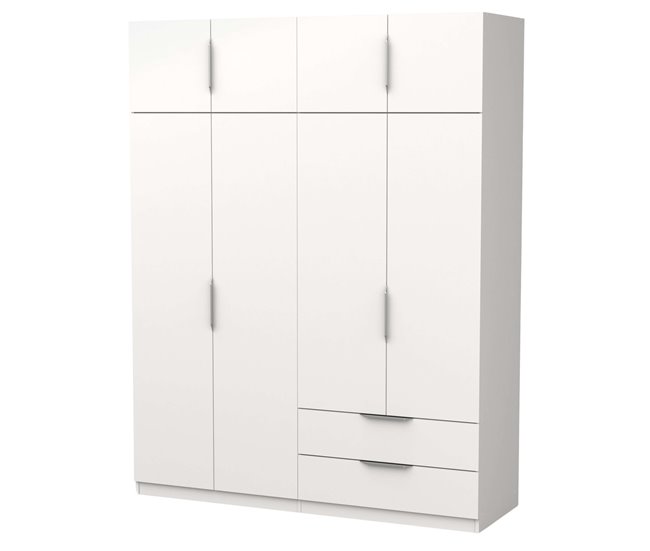 Armario Dormitorio Ghost 8 Puertas y 2 Cajones Blanco