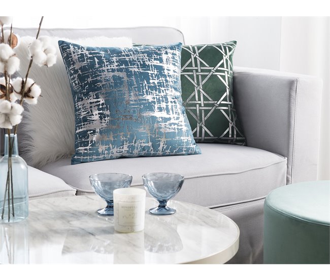 Beliani Cojín decorativo GARDENIA 45x45 Azul
